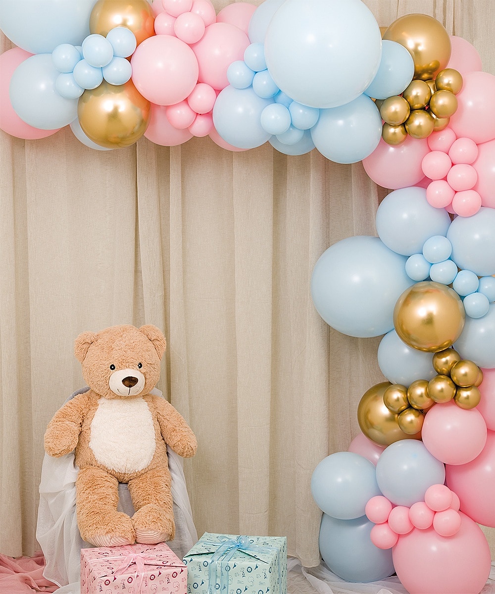 DIY Deluxe Ballongbåge - Gender Reveal