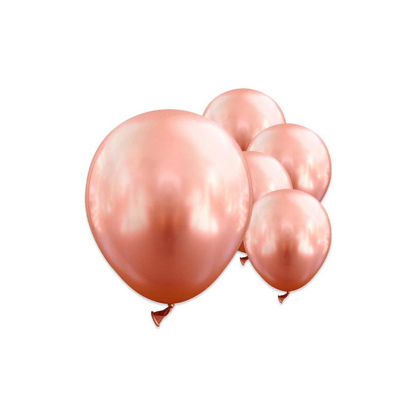 Ballonger, Chrome Roséguld 13 cm 25-pack