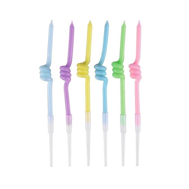 Tårtljus Pastell Spiral 6-pack