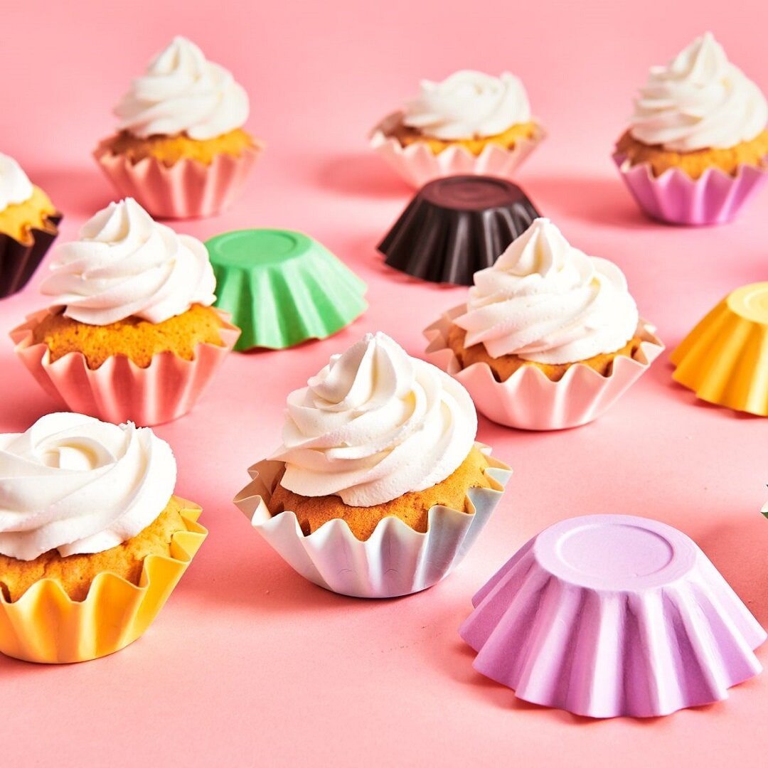 FunCakes - Muffinsformar Blomformade Pastellblå 48-pack