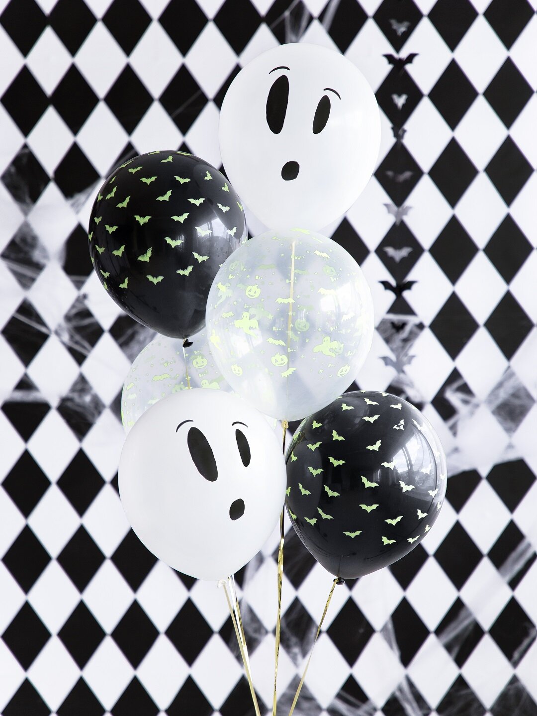 Halloweenballonger Glow in the dark 3-pack