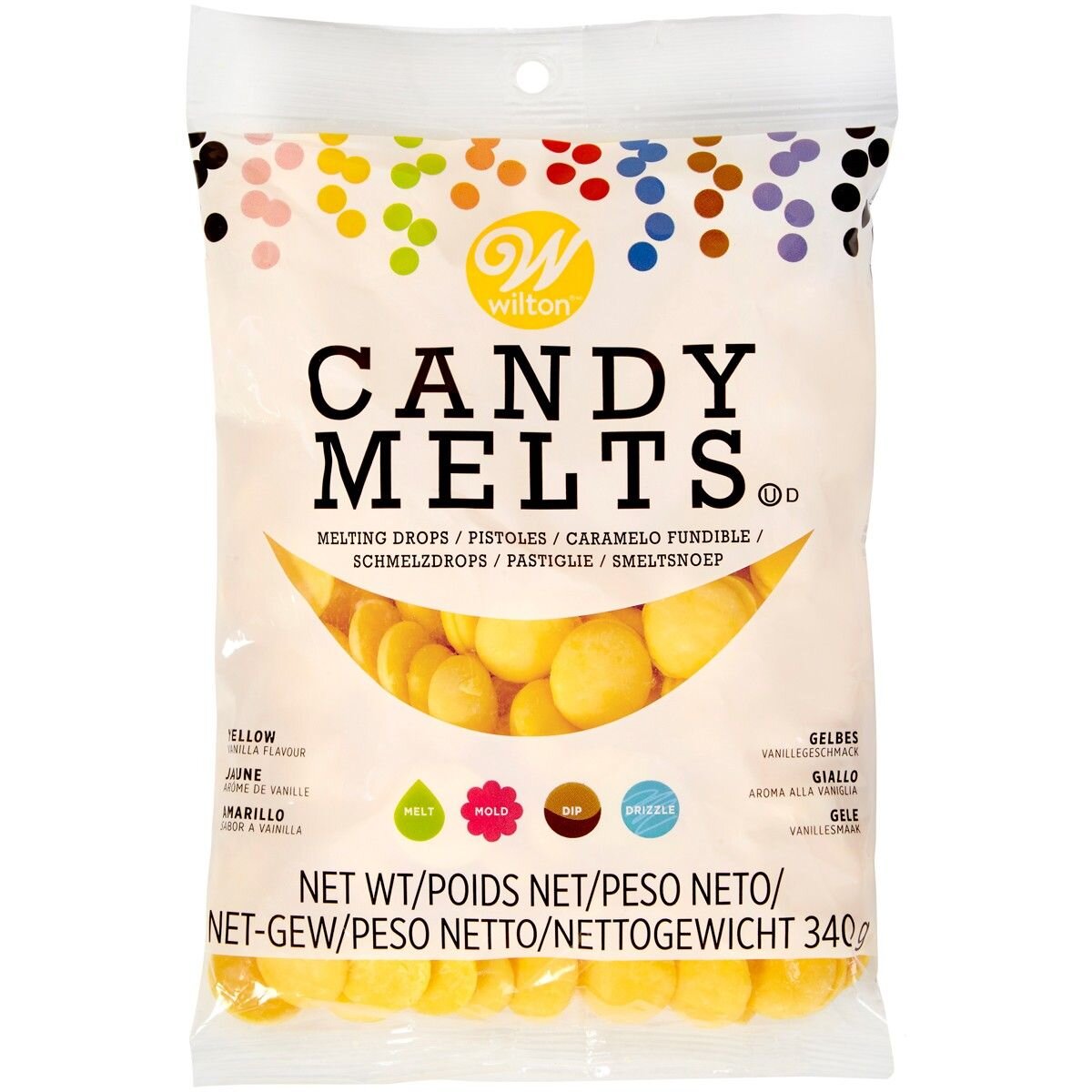Wilton - Candy Melts gul 340 gram (BF 2022-12-31)