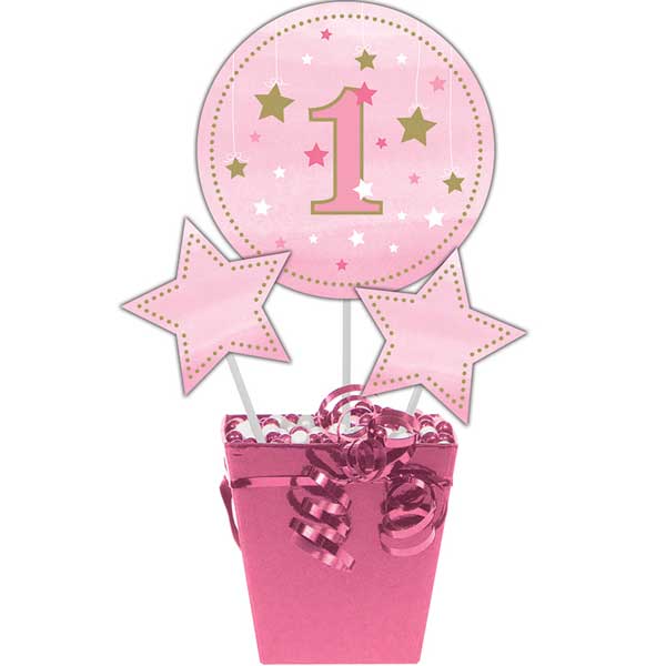 Twinkle Little Star Rosa, 1 års bordsdekoration