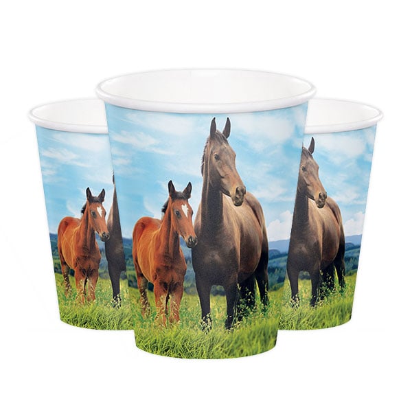 Horse and Pony - Pappmuggar 8-pack