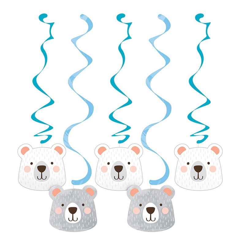 Birthday Bear - Hängande Swirl Dekorationer