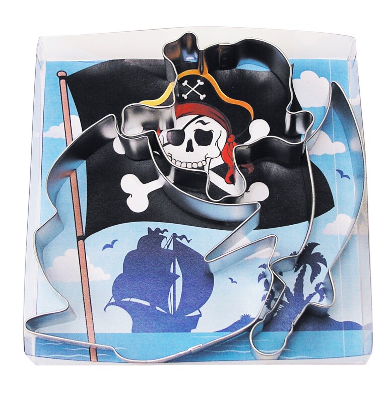 Kakformar av stål i pirattema 3-pack