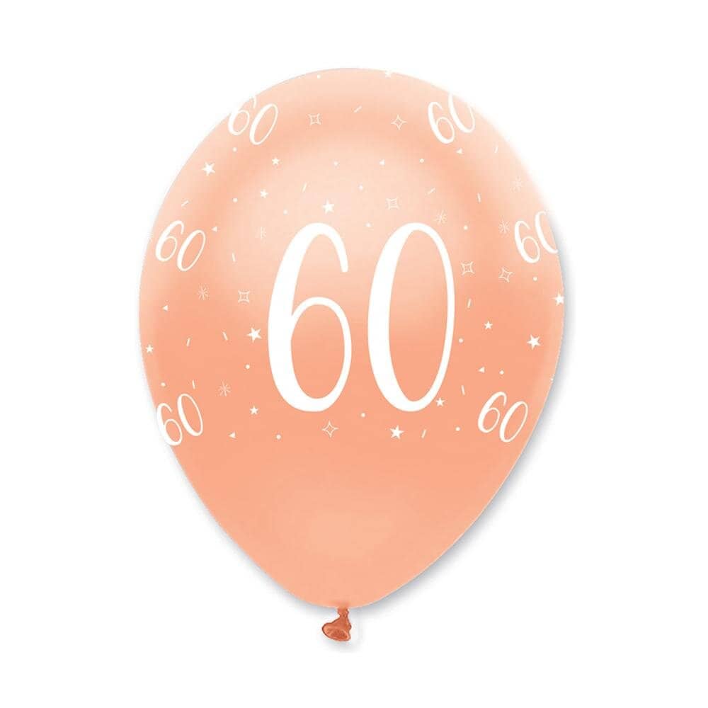 Ballonger Roséguld 60 år 6-pack