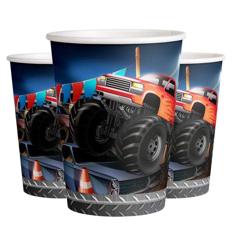 Monster Truck Pappmuggar 8-pack