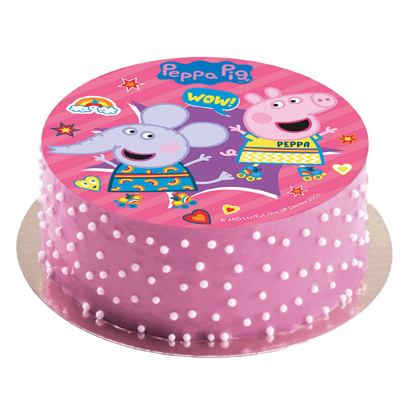 Tårtbild Peppa Pig, Sockerfri Sockerpasta 20 cm