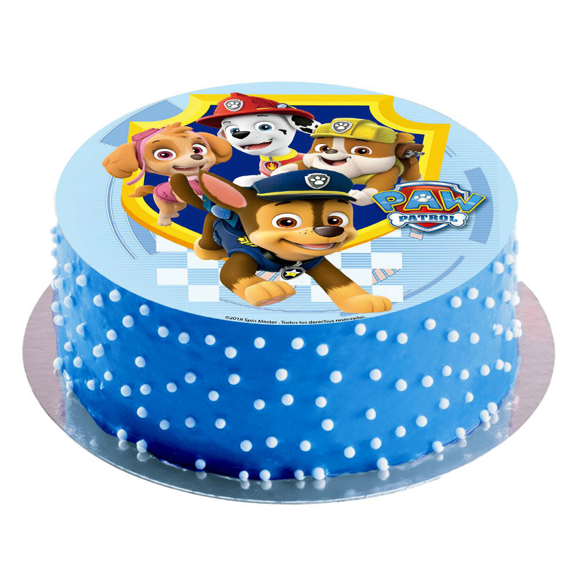 Tårtbild Paw Patrol, Sockerfri Sockerpasta 20 cm