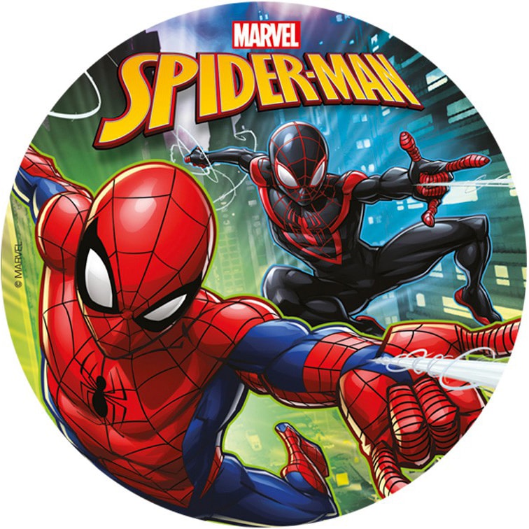 Tårtbild Spiderman - Sockerpasta 20 cm