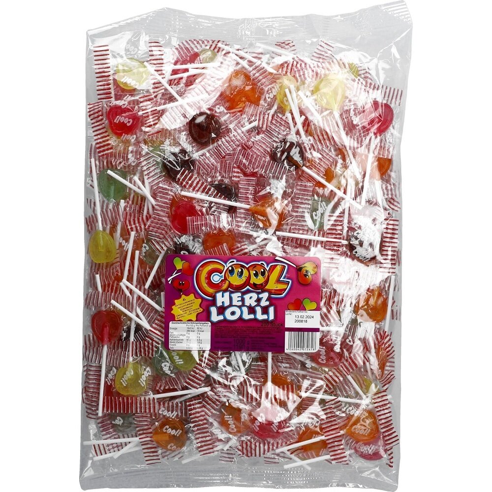 Hjärtformade Godisklubbor Storpack 1,19 kg