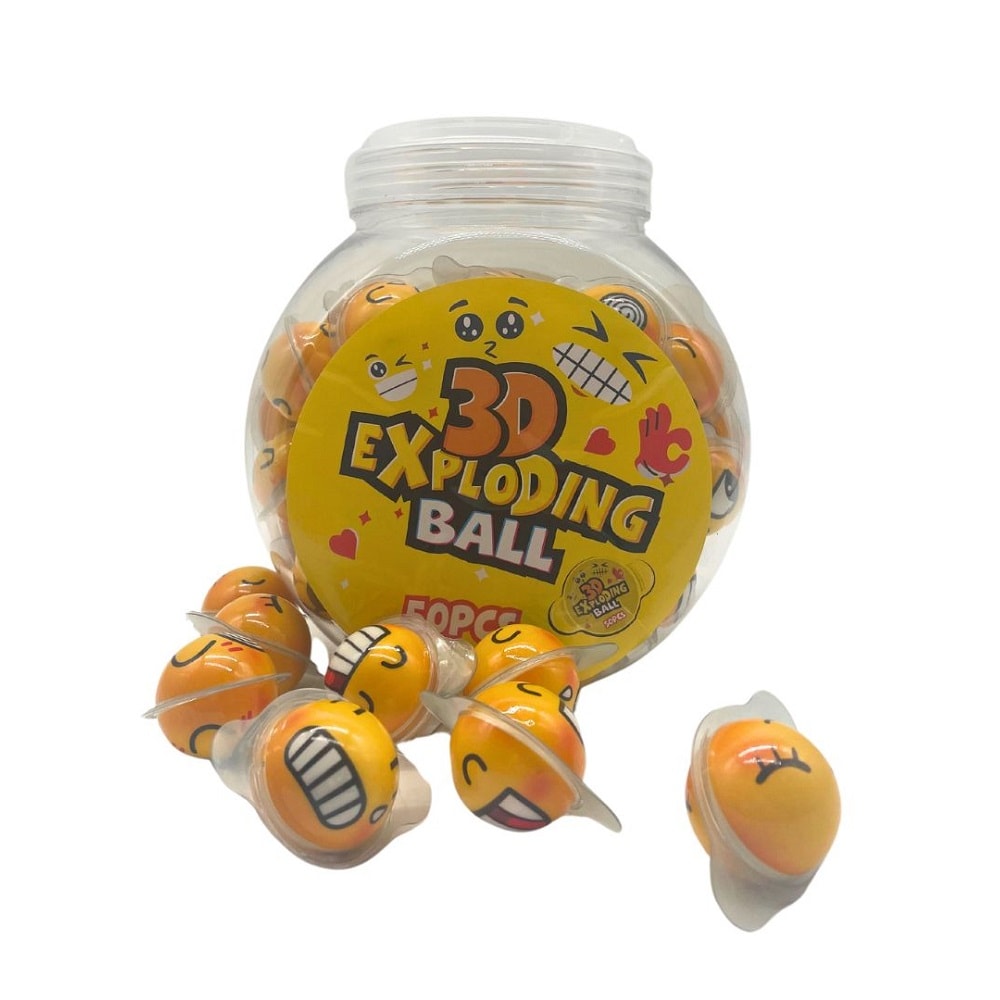 Smiley 3D Gélegodis med fyllning 50-pack 