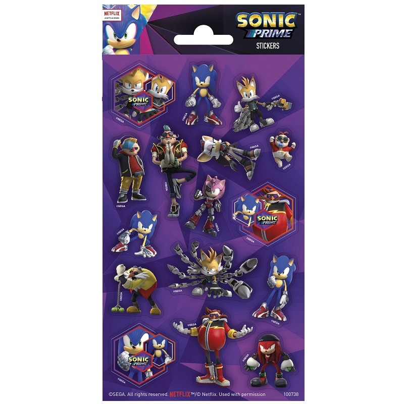 Sonic - Glittriga klistermärken 16-pack