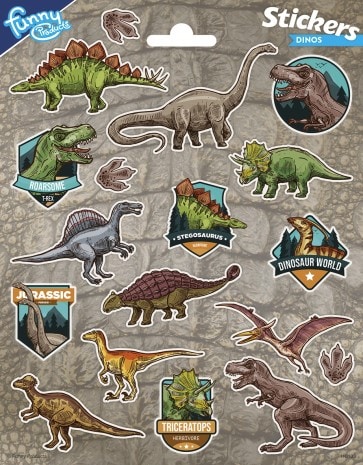 Dinosaur World - Klistermärken 18-pack