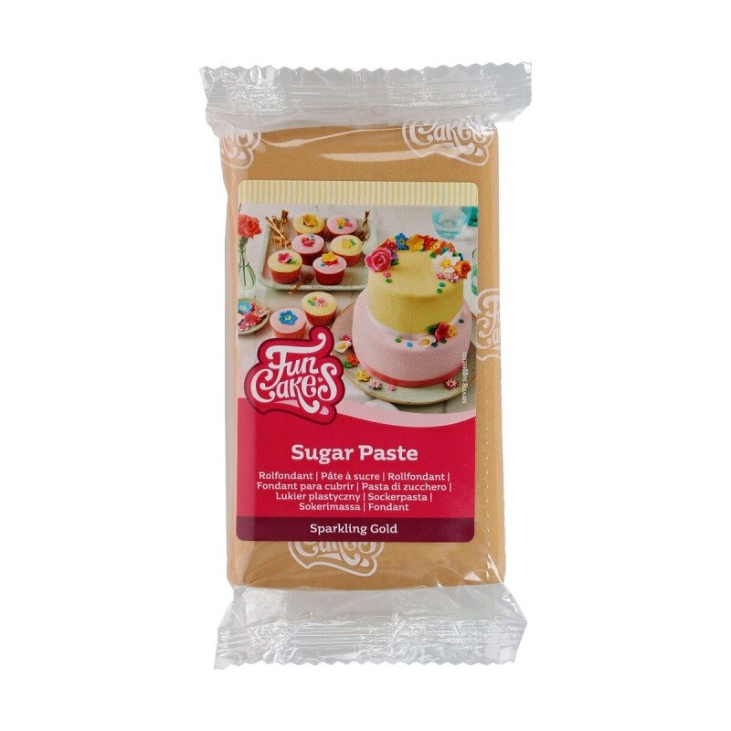 FunCakes - Sockerpasta Glittrig Guld 250 gram