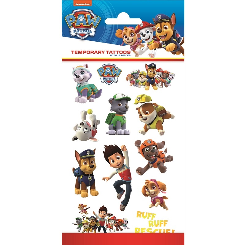 Paw Patrol - Tatueringar 12-pack