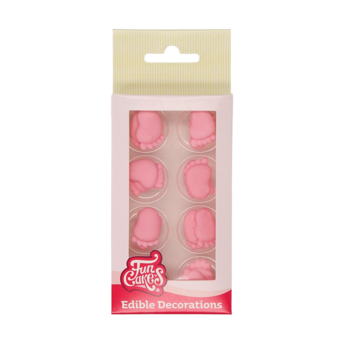 FunCakes - Sockerdekorationer Baby Feet Rosa 16-pack