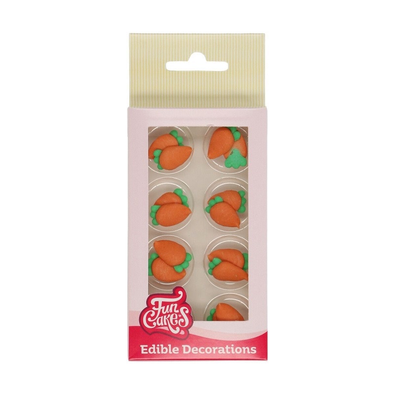 FunCakes - Sockerdekorationer Morötter 16-pack