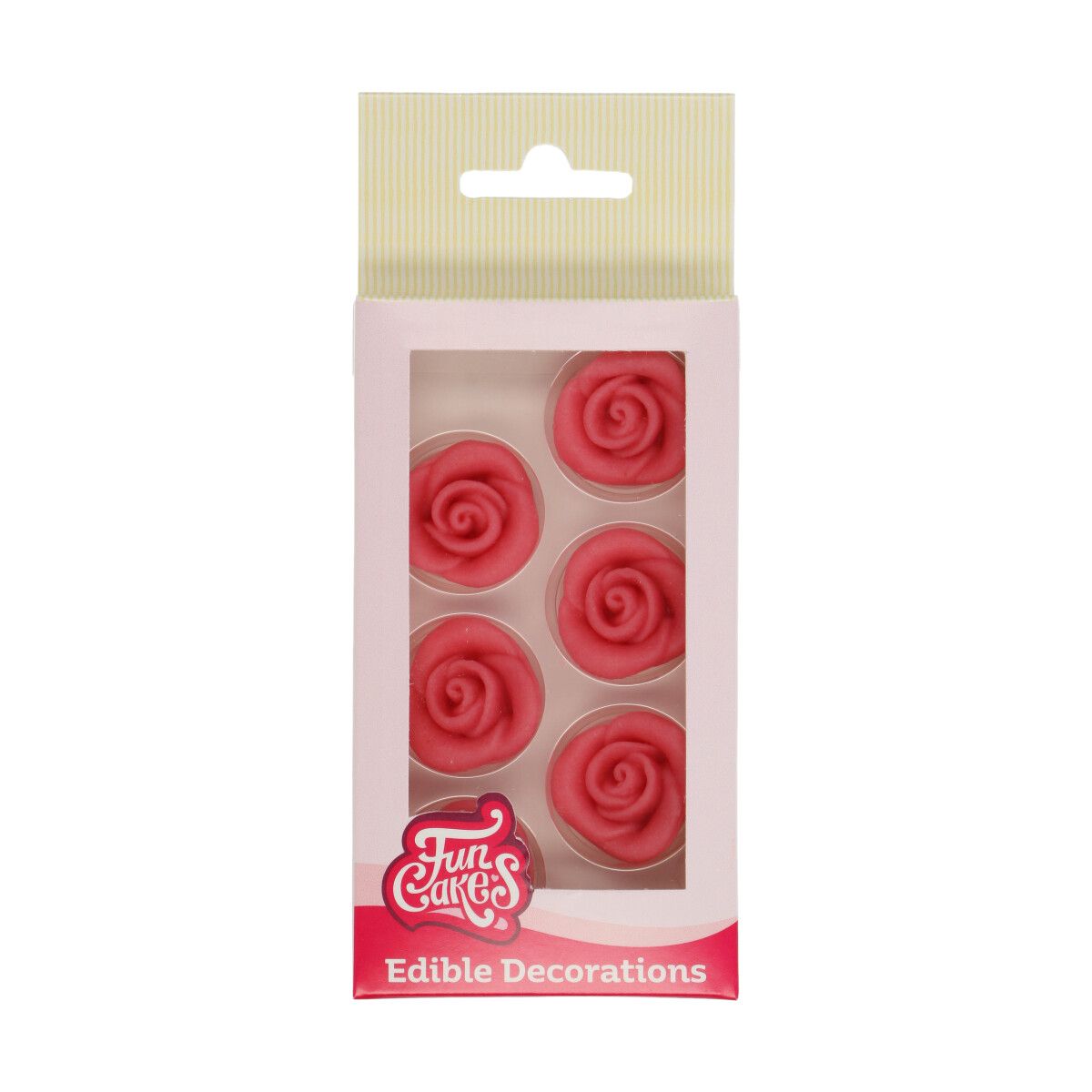 FunCakes - Marsipan Dekorationsrosor rosa 6-pack