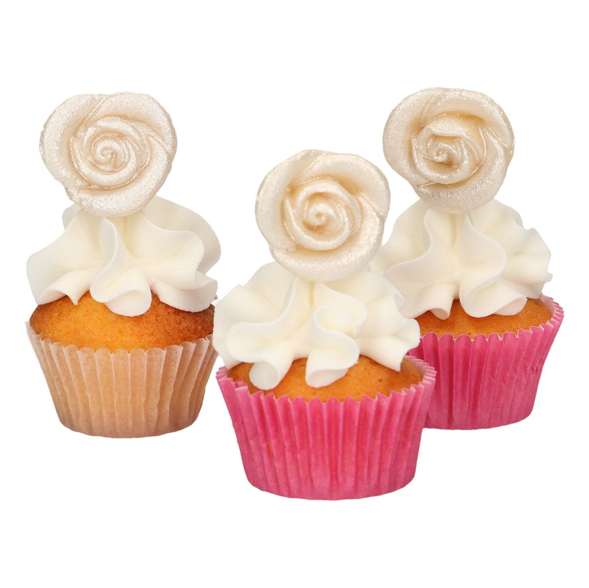 FunCakes - Marsipan Dekorationsrosor silver 6-pack