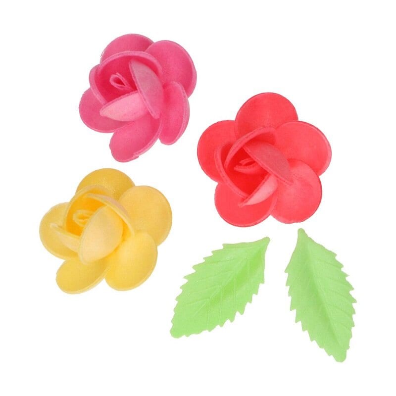 FunCakes - Ätbara Oblatblommor, Frangipani med blad 15-pack