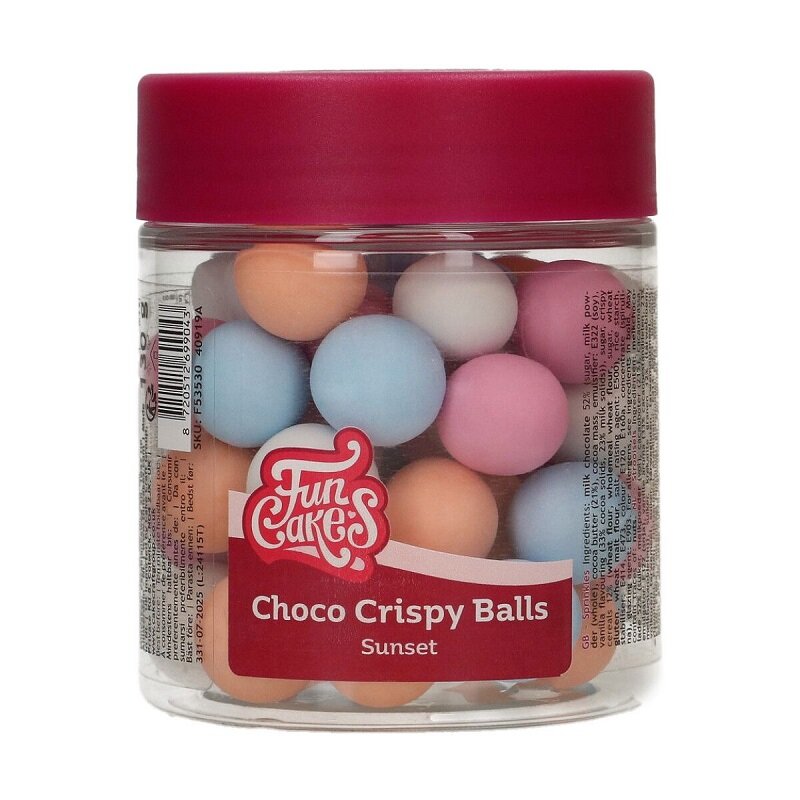 FunCakes - Stora Chokladkulor i Rosa/Peach/Blå 130 gram