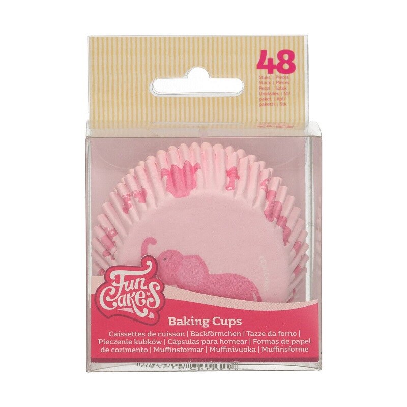 FunCakes - Muffinsformar Elefant Rosa 48-pack