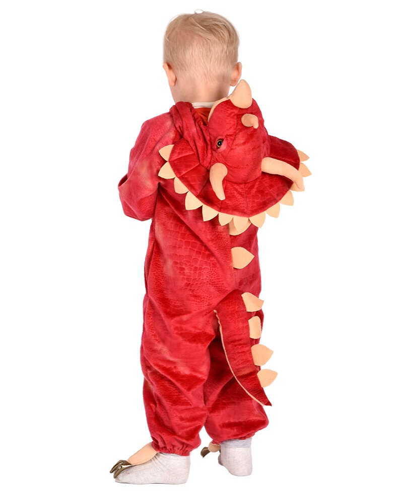 Dinosaurie Triceratops Jumpsuit Maskeraddräkt Barn 4-5 år