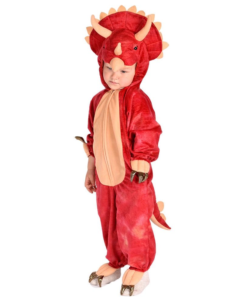 Dinosaurie Triceratops Jumpsuit Maskeraddräkt Barn 4-5 år