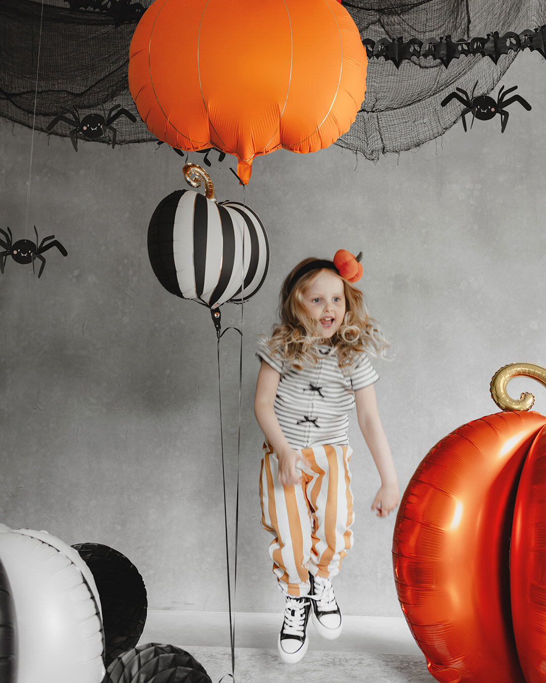 Folieballong - Pumpa med gulddetaljer 62 cm