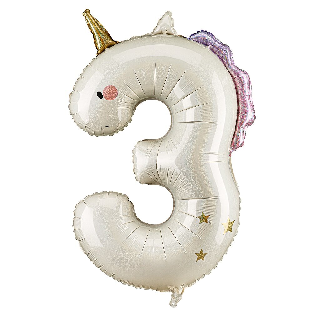 Enhörning Sifferballong 3 (92 cm)