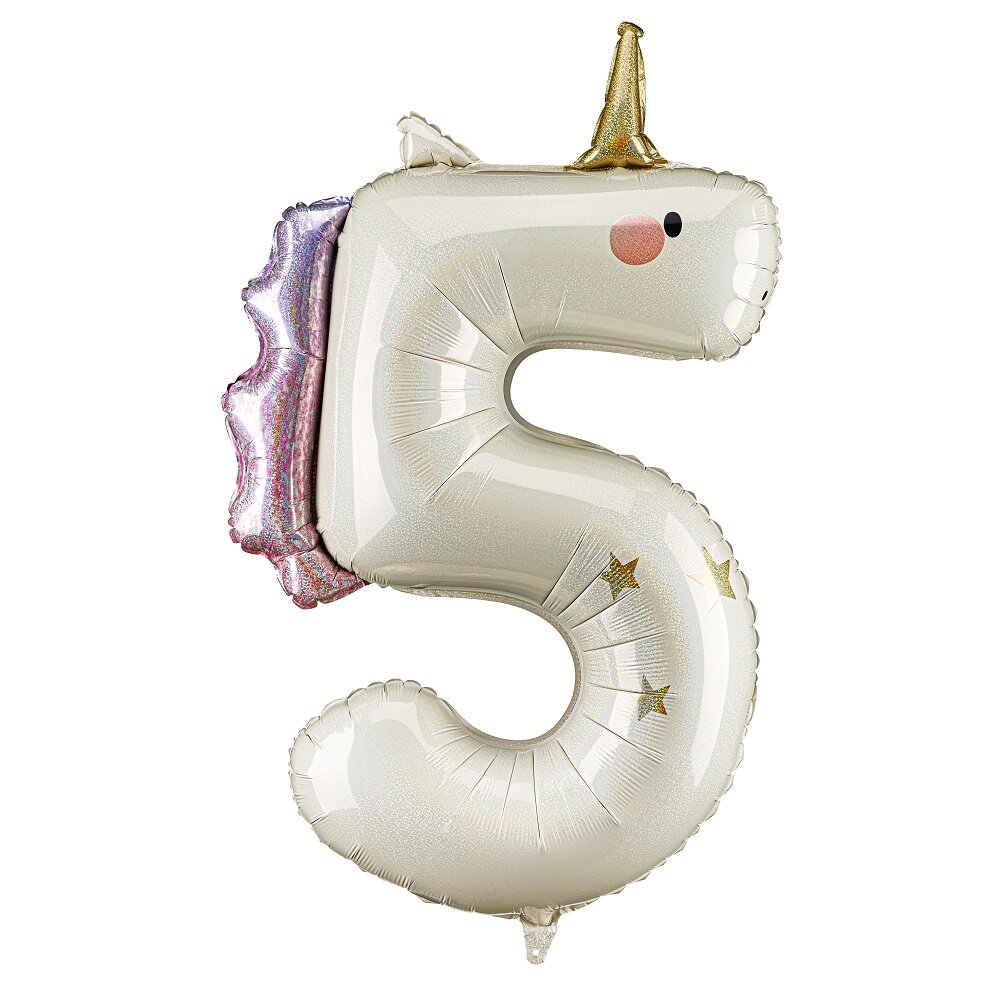 Enhörning Sifferballong 5 (92 cm)