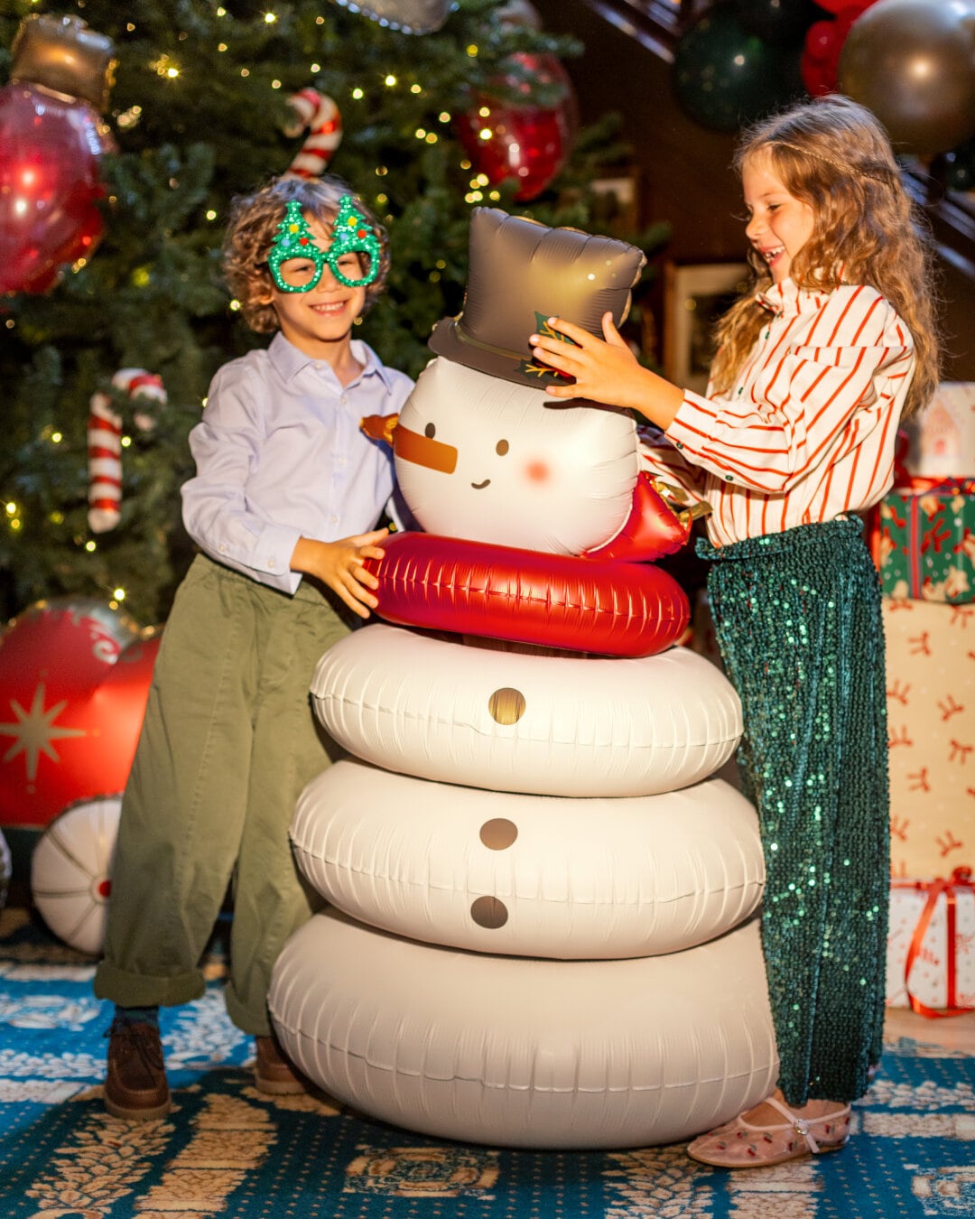 Ballongdekoration Snögubbe 120 cm