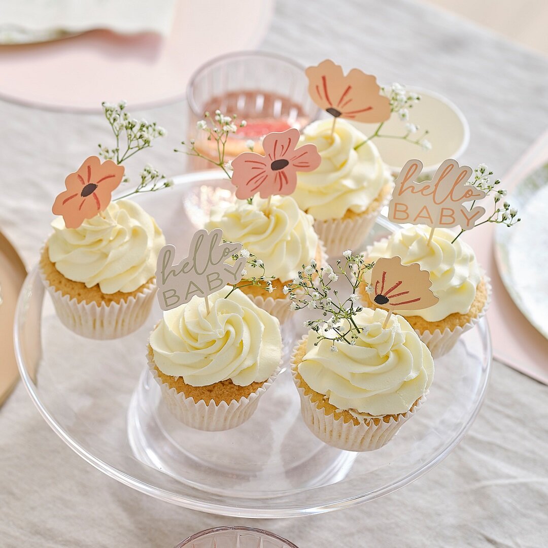 Floral Baby - Cupcake Toppers 12-pack