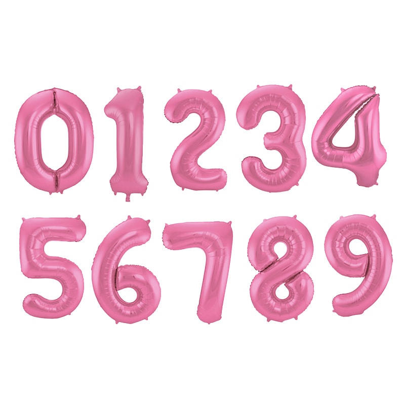 Sifferballonger i Matt Pastellrosa 86 cm