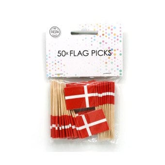 Cake Toppers - Flaggor Danmark 50-pack