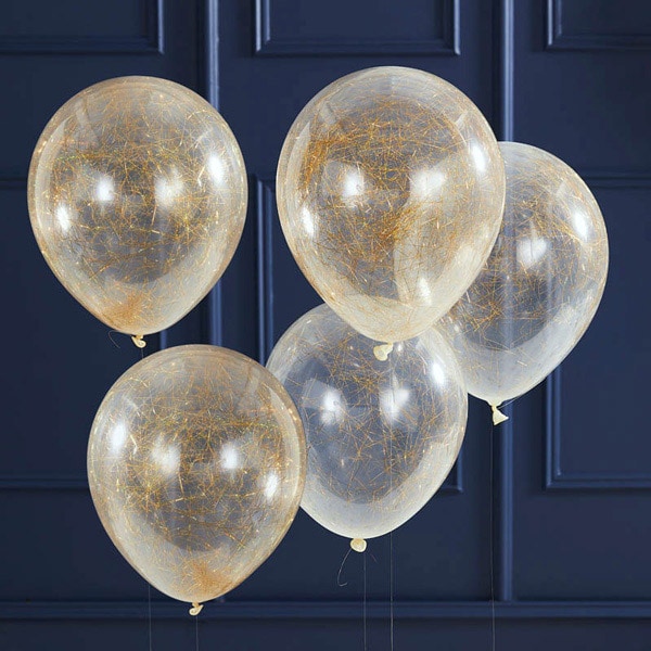 Ballonger - Angel Hair Guld 5-pack