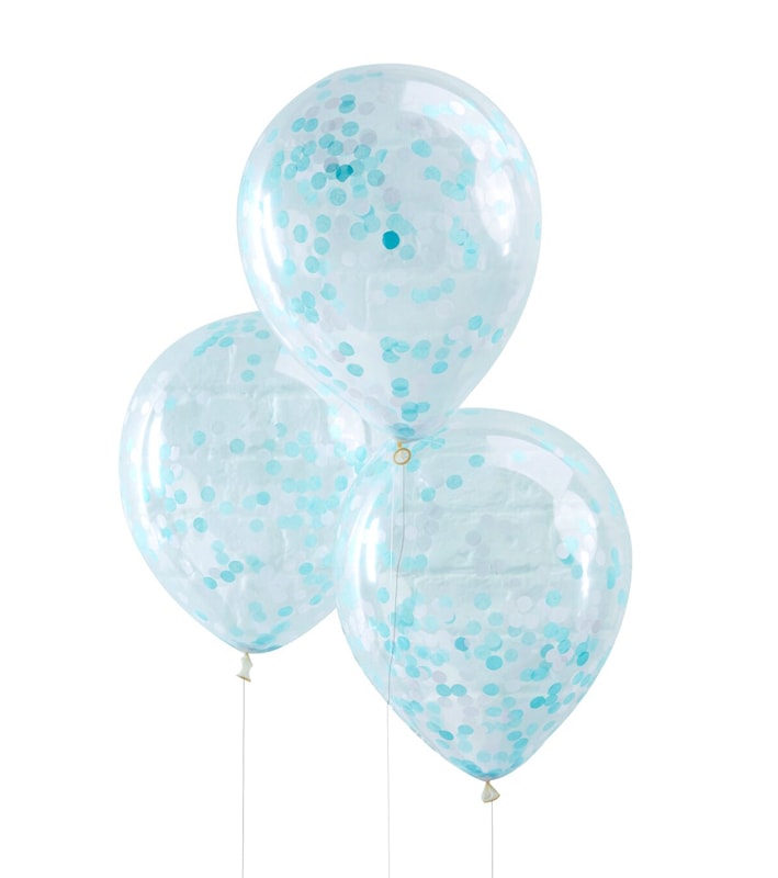 Ballonger Blå Konfetti 5-pack