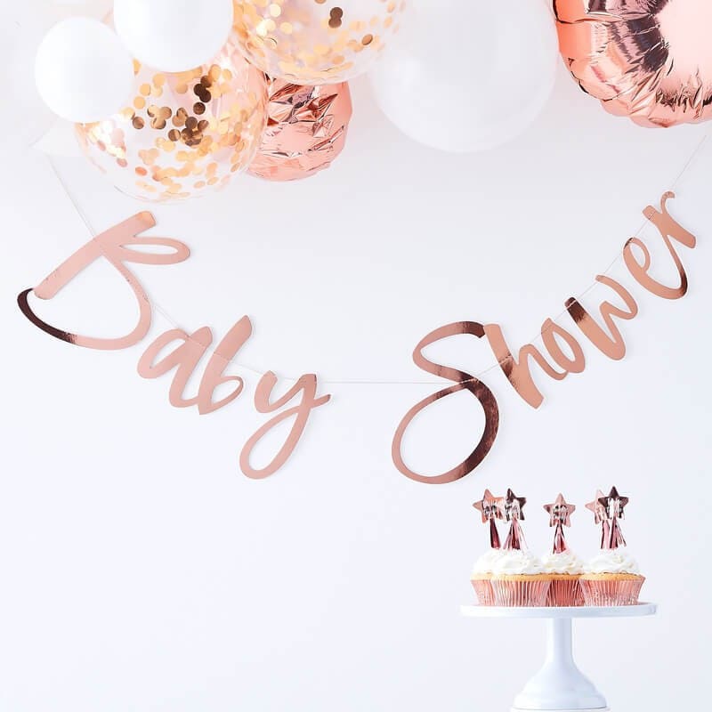 Girlang i roséguld - Babyshower