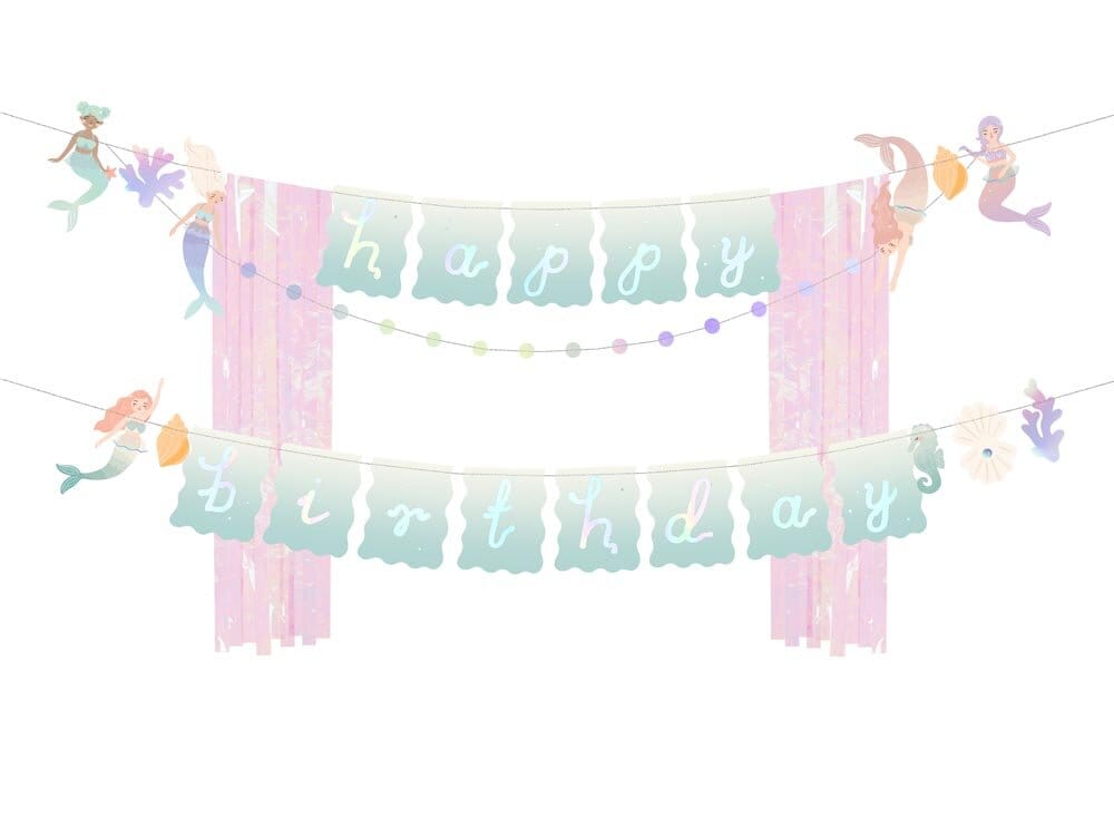 Mermaid Girlang med Backdrop 130 cm
