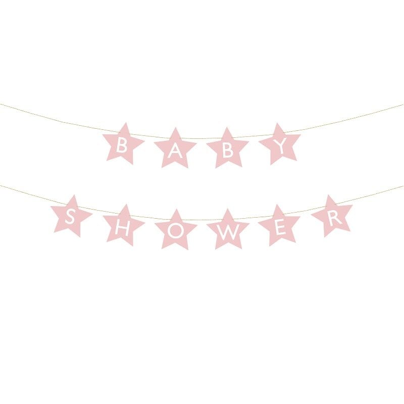 Girlang Stjärnor - Baby Shower Rosa