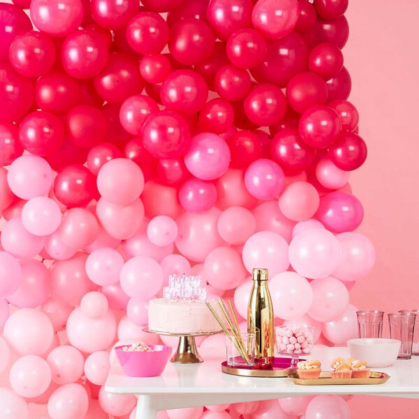 DIY Ballongvägg rosa ombre 210 delar