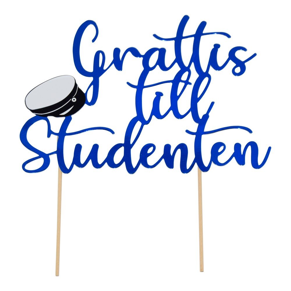 Cake Topper - Grattis till studenten Blå