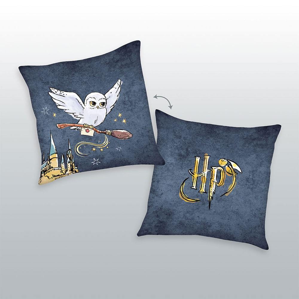 Harry Potter, Kudde Logo & Hedwig 40 x 40 cm 