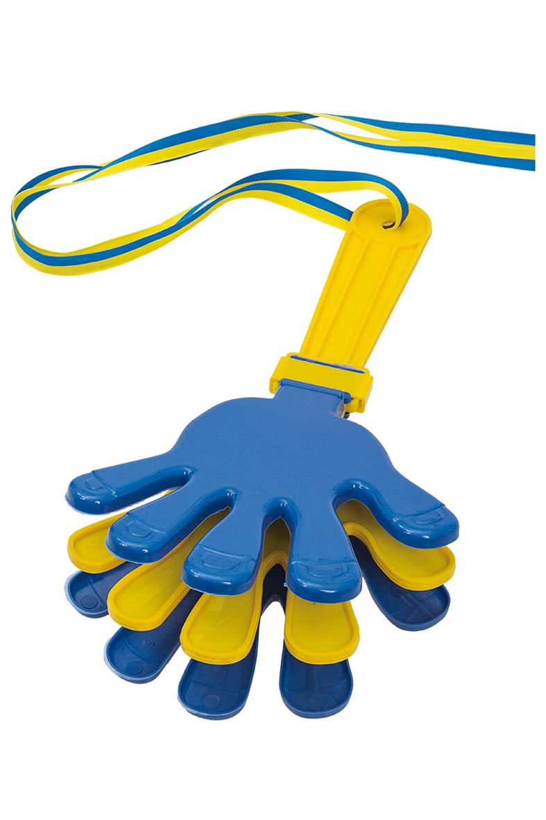 Handklappare blå och gul