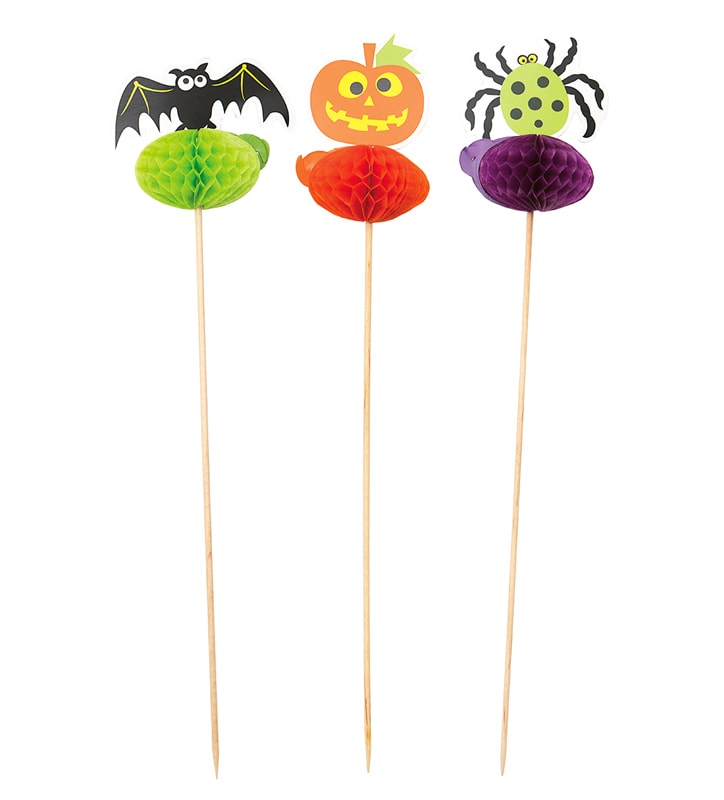 Cake Toppers - Halloween honeycombs 8-pack 
