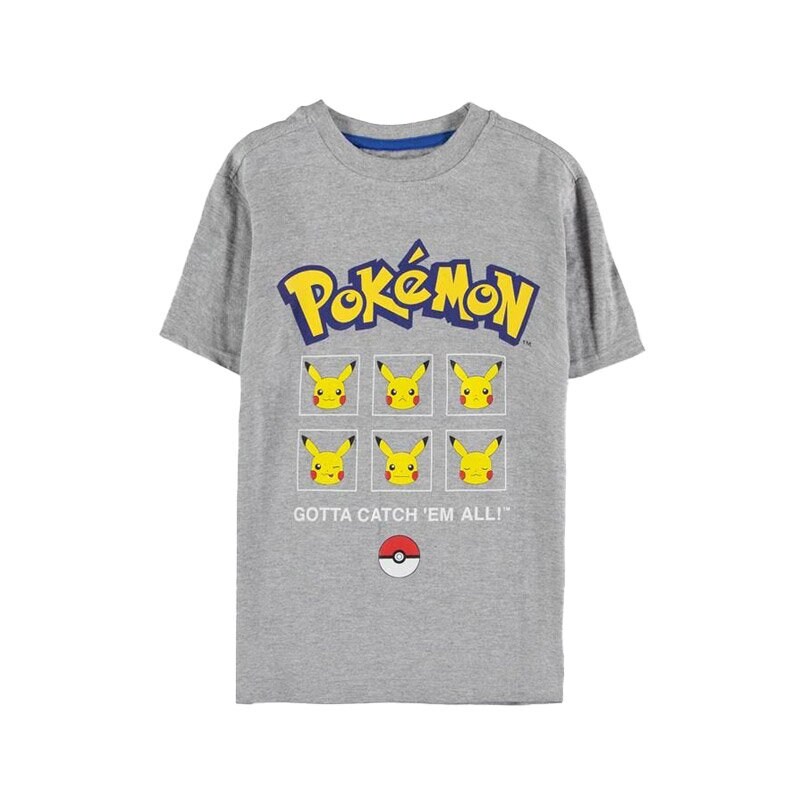 Pokémon, T-Shirt Pikachu Faces Barnstorlek 5-10 år