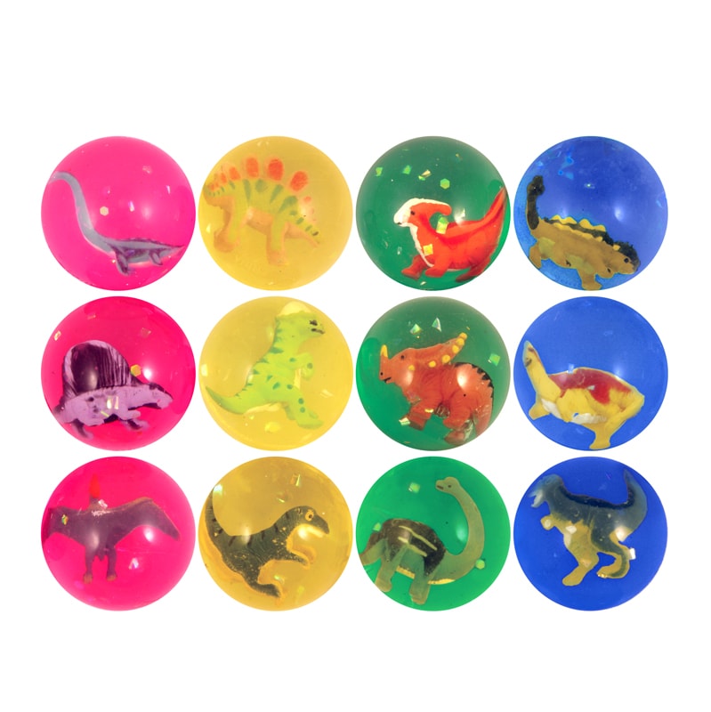 Studsboll med dinosaurie 4,3 cm (styckvis)