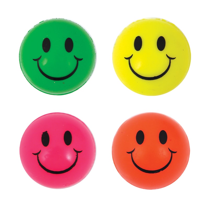 Studsboll Smiley i Neonfärger (styckvis)